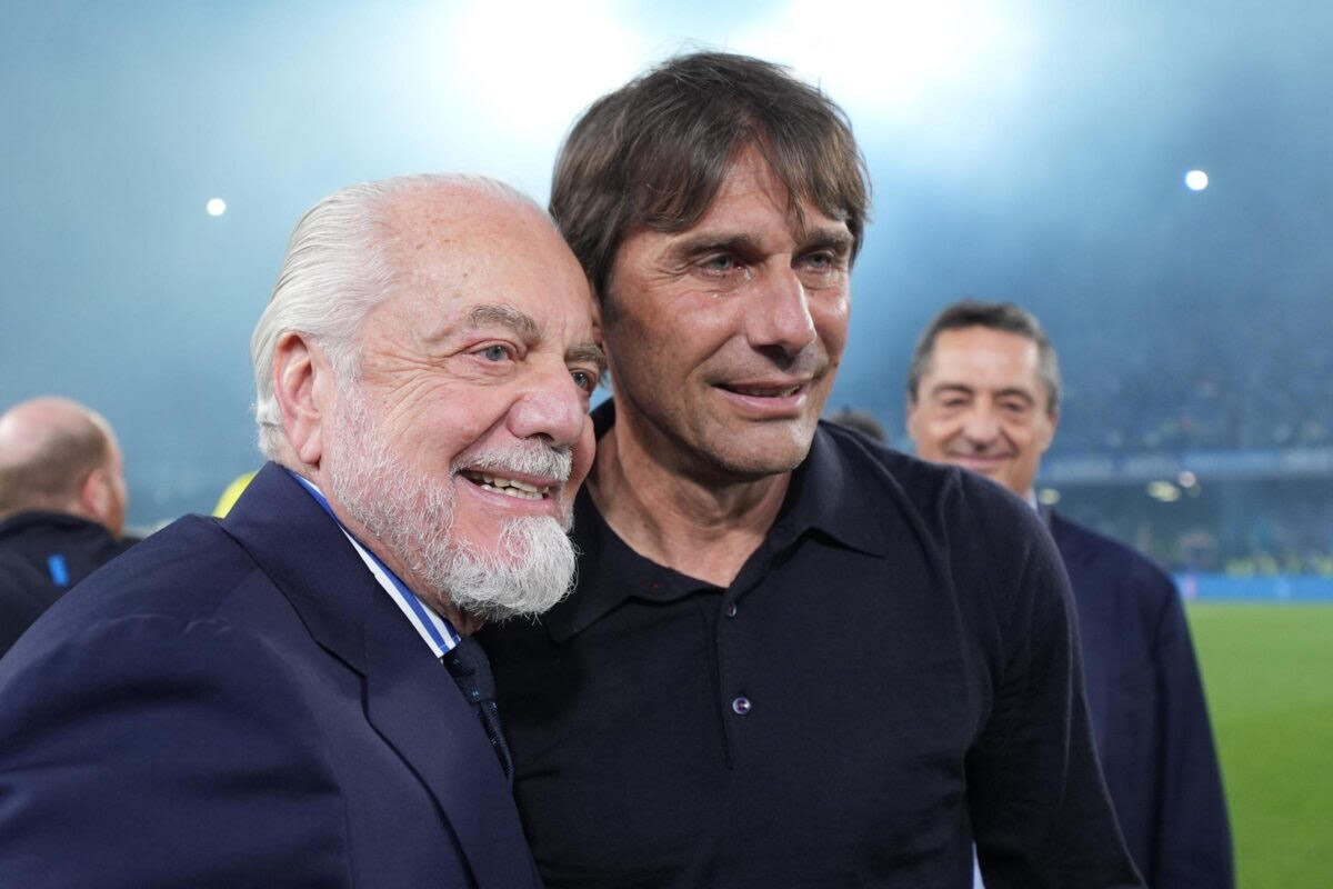 Napoli, le parole di Conte e De Laurentiis durante la festa scudetto